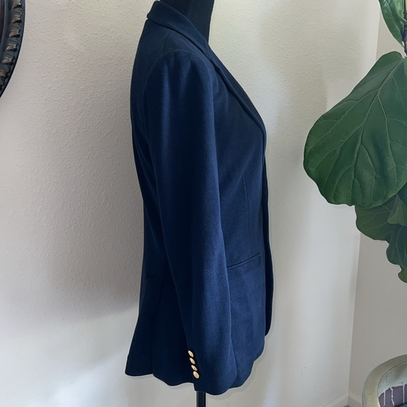 Ralph Lauren Polo Women's Navy Blue Single Breasted Blazer Gold PRL Crest Size 8 - Picture 7 of 15